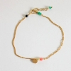 Billede af STINE A Harlequin armbånd forgyldt sølv m. sten (16+1,5 cm)