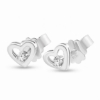 Billede af Ørestik hjerter, 4 grab chatons fatning, 2* syn. zirk. 14 kt. hvg.