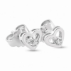 Billede af Ørestik hjerter, 4 grab chatons fatning, 2* syn. zirk. 14 kt. hvg.