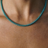 Billede af Jane Kønig Bead Necklace Turquoise halskæde sølv (41 cm)