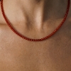 Billede af Jane Kønig Bead Necklace Carnelian halskæde sølv (41 cm)