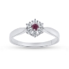 Billede af Rosetring 14kt hvg 1* rubin 2,5mm + 6* brill. á 0,05 ct w/vs