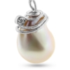 Billede af Vedhæng spiral af tråd barok fw. perle 26*15 mm. 14 kt. hvg.