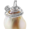 Billede af Vedhæng spiral af tråd barok fw. perle 26*15 mm. 14 kt. hvg.