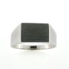 Billede af Herrering m. lukket bund m. plade 9*13mm. forgyldt 925s.