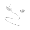 Billede af Jane Kønig Half Moon Chain Stud ørering sølv (1 stk.) - Venstre