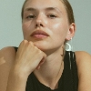 Billede af Jane Kønig Half Moon Chain Stud ørering sølv (1 stk.) - Højre