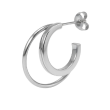 Billede af Jane Kønig Double Olympia Hoop ørering stål (1 stk.) - Left