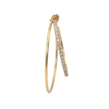 Billede af Jane Kønig Double Olympia Hoop With Stones ørering forgyldt stål (1 stk.) - Left