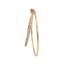 Billede af Jane Kønig Double Olympia Hoop With Stones ørering forgyldt stål (1 stk.) - Right