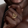 Billede af Pandora Organisk Formet Stenindfattet Hjerte ring forgyldt metalblanding m. cz (str. 54)