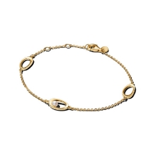 Billede af Pandora Organisk formet Oval & Behandlet Ferskvandskulturperle armbånd forgyldt metalblanding (20 cm)