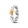 Billede af Pandora Solsikke To-tonet Bånd ring sølv + metalblanding (str. 48-60)