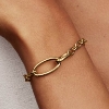 Billede af Pandora Ovalt Ledarmbånd forgyldt metalblanding (15-23 cm)