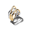 Billede af *Pandora To-tonet Sammenflettede Bånd ring sølv/metalblanding (str. 56)