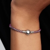 Billede af Pandora Box Chain armbånd med Lilla Snor sølv (16-23 cm)