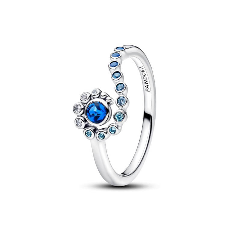 Billede af Pandora Disney Vaiana Ocean Bølge ring sølv m. krystal/cz (str. 48-60)