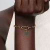 Billede af Pandora Grøn Hamsa Hånd Minicharm forgyldt metalblanding m. synt. sten