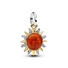 Billede af Pandora Hvirvlende Sol Totonet charm sølv + forgyldt metalblanding m. muranoglas + cz