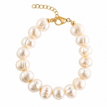 Billede af Belladi "Estelle Pearl" armbånd forgyldt sølv m. fvp (20 + 3 cm)