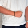 Billede af Gentleman's "Alfred" armbånd sort læder (19,5-23 cm)