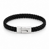 Billede af Gentleman's "Nathan" armbånd sort læder (19,5-23 cm)