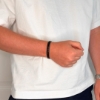Billede af Gentleman's "Nathan" armbånd sort læder (19,5 cm)