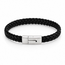 Billede af Gentleman's "Nathan" armbånd sort læder (21 cm)