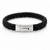 Billede af Gentleman's "Felix" armbånd sort læder (23 cm)