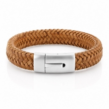 Billede af Gentleman's "Charles" armbånd brun læder (19,5 cm)