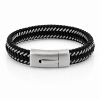 Billede af Gentleman's "Victor" armbånd sort læder (23 cm)