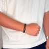 Billede af Gentleman's "Victor" armbånd sort læder (23 cm)