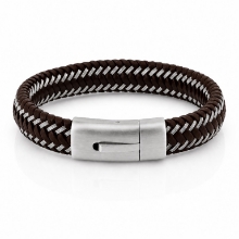 Billede af Gentleman's "George" armbånd brun læder (21 cm)