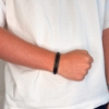Billede af Gentleman's "Ryan" armbånd sort læder (19,5-23 cm)