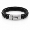 Billede af Gentleman's "Ryan" armbånd sort læder (21 cm)