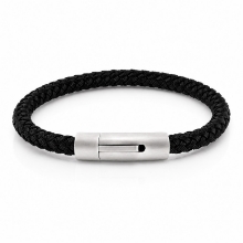 Billede af Gentleman's "Asher" armbånd sort nylon (23 cm)