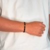 Billede af Gentleman's "Owen" armbånd stål gulddoublé m. onyx (18-21 cm)