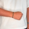Billede af Gentleman's "Vincent" armbånd stål m. ægte sten (18-21 cm)