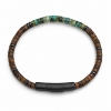 Billede af Gentleman's "Vincent" armbånd stål m. ægte sten (19,5 cm)