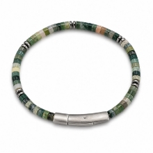 Billede af Gentleman's "Daniel" armbånd stål m. ægte sten (18 cm)