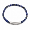 Billede af Gentleman's "Elliot" armbånd stål m. ægte sten (18-21 cm)