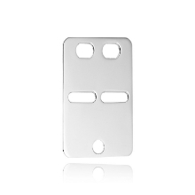 Billede af ID plade lille sølv 14*20mm tyk 0,5mm (massiv)