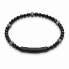 Billede af Gentleman's "Xavier" armbånd stål m. ægte sten (21 cm)