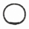 Billede af Gentleman's "Isaac" armbånd stål m. ægte sten (18-21 cm)