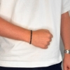 Billede af Gentleman's "Isaac" armbånd stål m. ægte sten (21 cm)