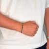 Billede af Gentleman's "Connor" armbånd stål m. ægte sten (18-21 cm)