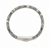Billede af Gentleman's "Connor" armbånd stål m. ægte sten (21 cm)