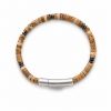 Billede af Gentleman's "Matthew" armbånd stål m. ægte sten (18-21 cm)
