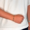 Billede af Gentleman's "Matthew" armbånd stål m. ægte sten (18 cm)