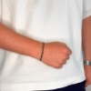 Billede af Gentleman's "Samuel" armbånd stål m. ægte sten (18 cm)